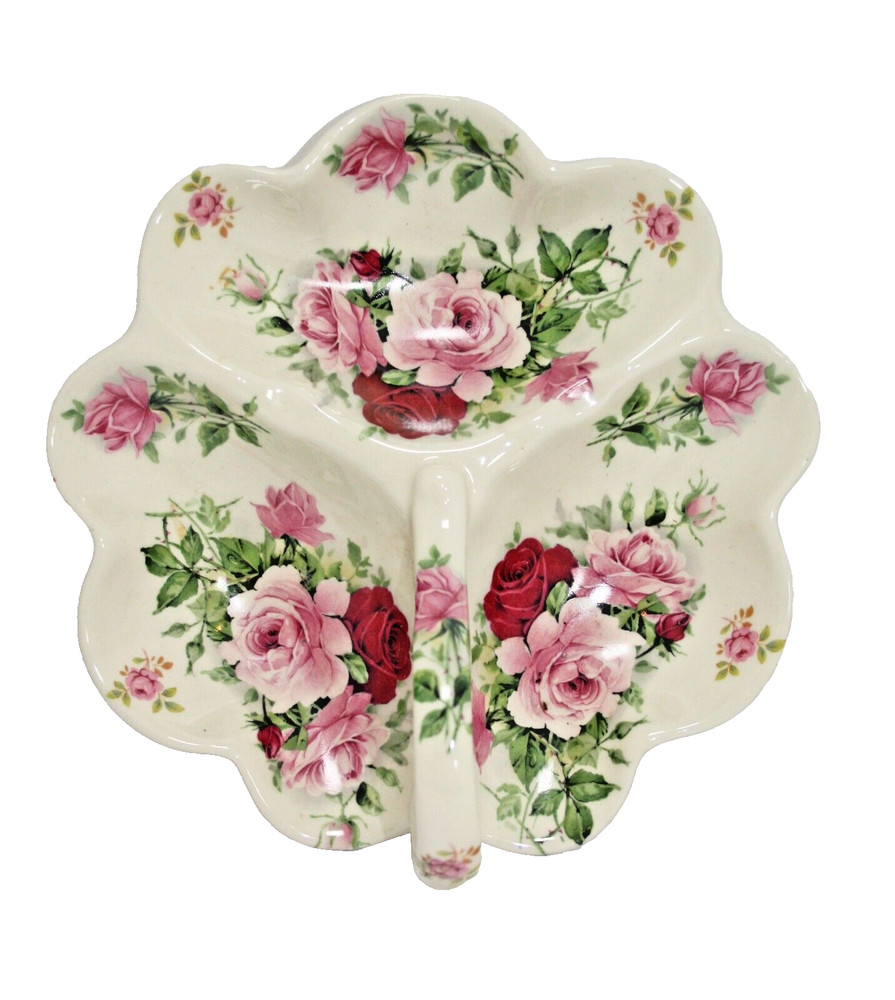 Trinket Candy Soap Handled Dish Kernewek Cornwall England Cabbage Roses