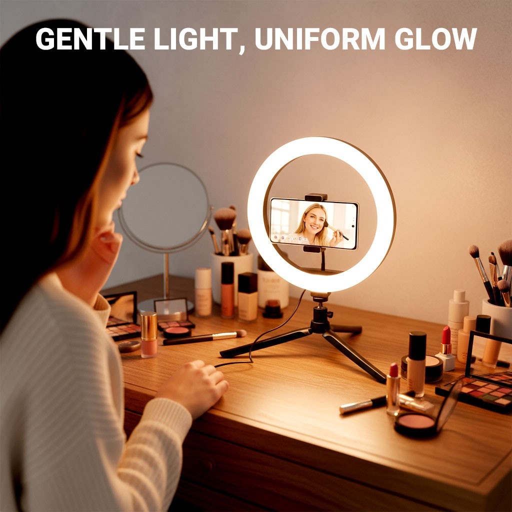 10-inch Ring Light LED Fill Light with Three Color temperatures for Live Video