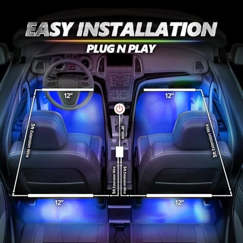 Aura Pro Interior Car Lights with App & Remote Control 4pc Single Row RGB