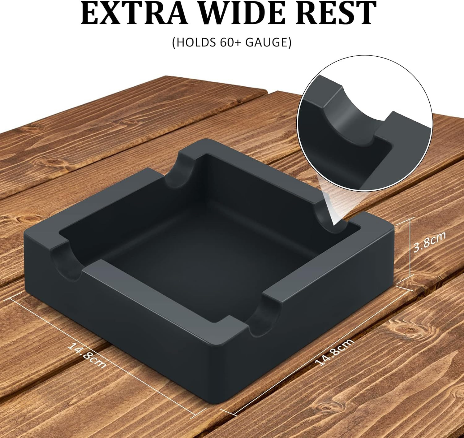 Cigar Ashtray,Silicone Outdoor Ashtray for outside Patio Indoor,Large Cigar Rest