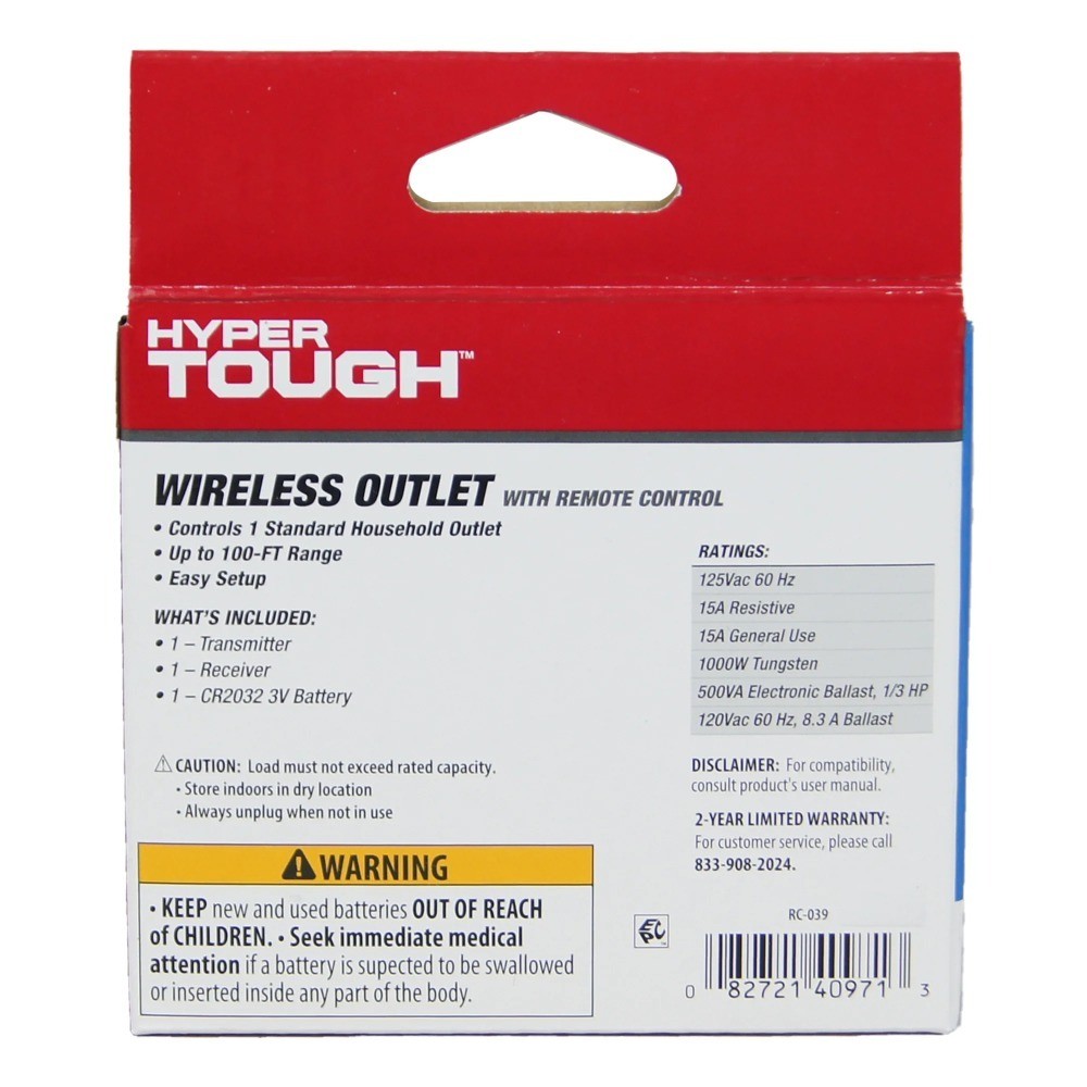 Indoor Wireless Remote Control Outlet Single Plug in White