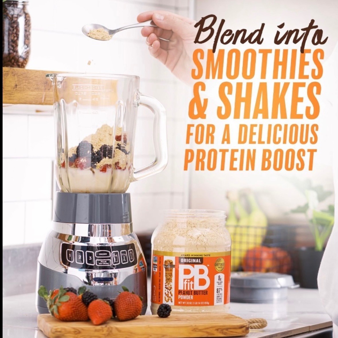 2 Pack - PBfit All-Natural Gluten-Free Peanut Butter Powder 30 oz.