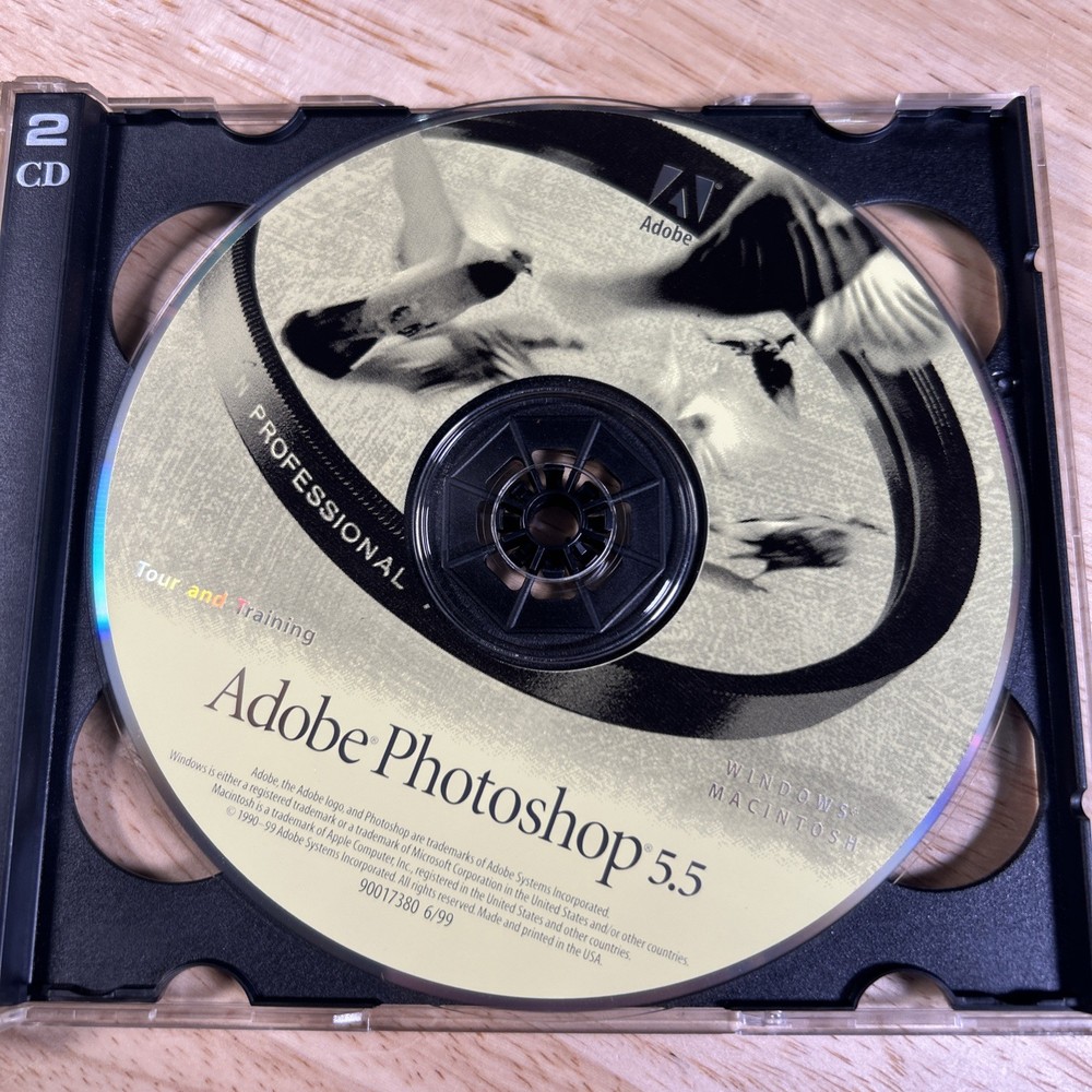 Adobe Photoshop 5.5 Application + Training CD Graphics Editing Mac Upgrade 1999