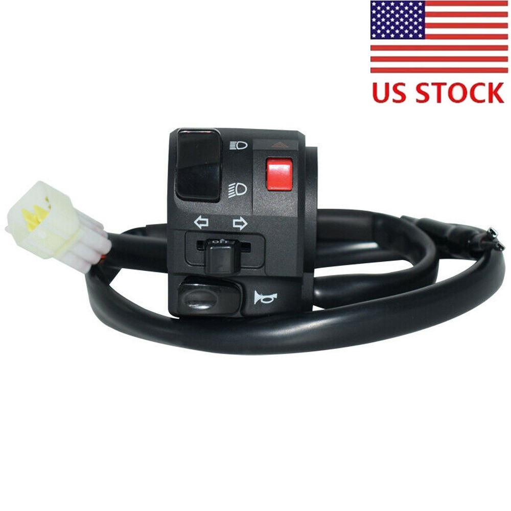 Left 7/8" Motorcycle Handlebar Warning Horn Button Turn Signal Controller Switch