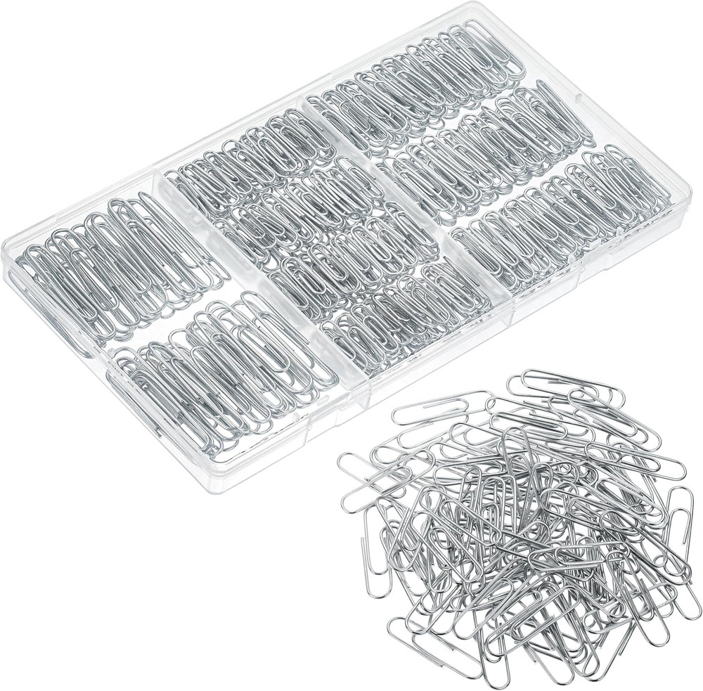Paper Clips - 450 Pack Assorted Sizes, Silver, Large & Small Paper Clips