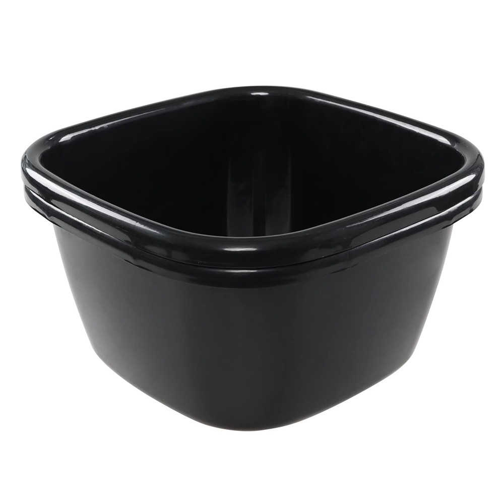 2-Pack Large Dish Pan, Dish Wash Basin, 18 Quart, Black
