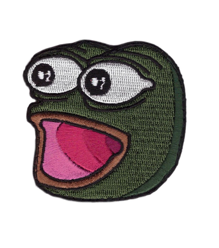 Pepe Poggers Surprise Meme Frog Iron on Patch