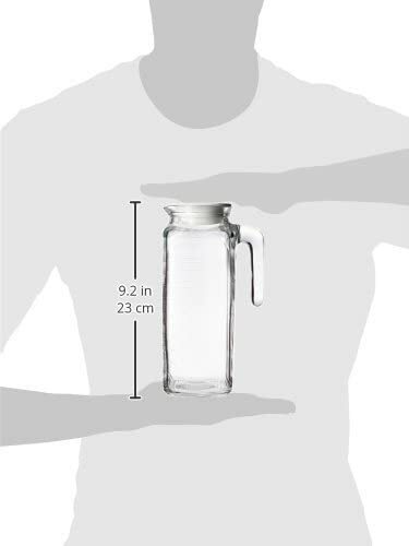 Bormioli Rocco Gelo Glass Jug/Pitcher with White Lid, 41-Ounce