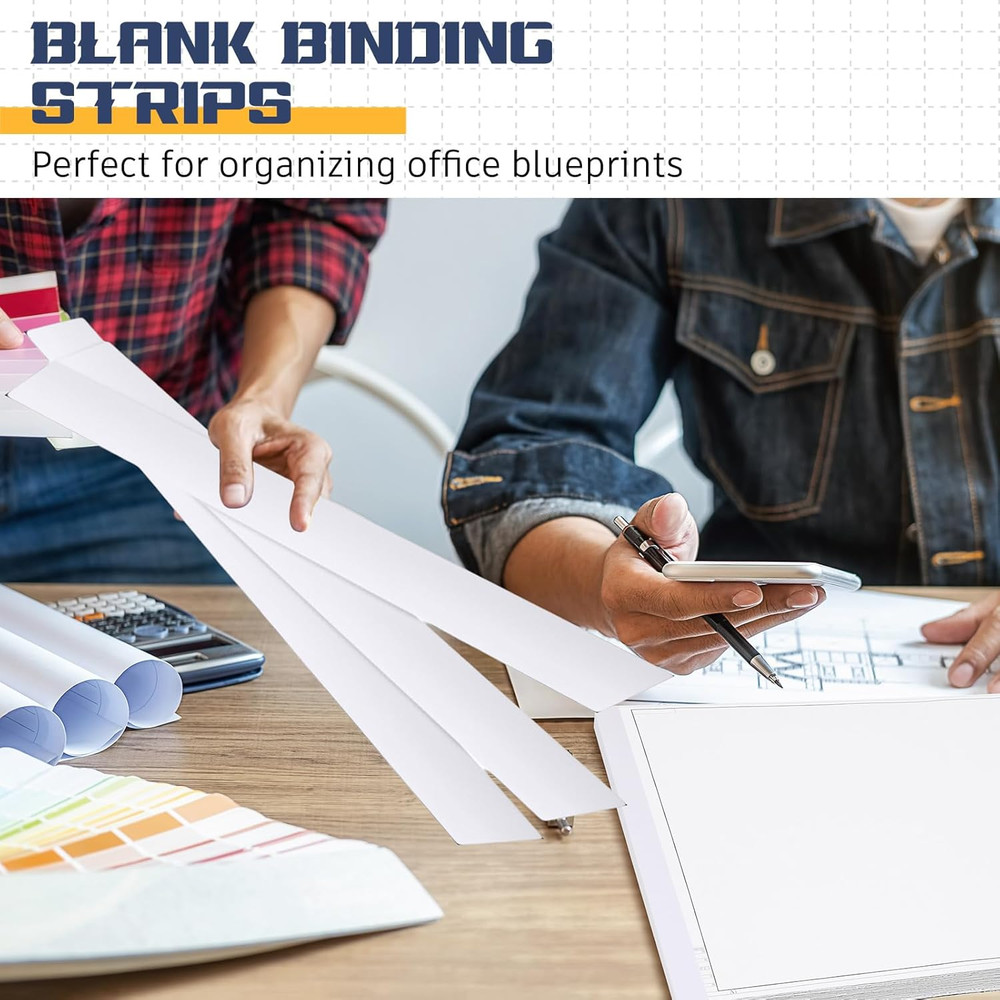 1000 Pcs Blueprint Binding Strips Blank Binding Strips for Blueprint Constructio