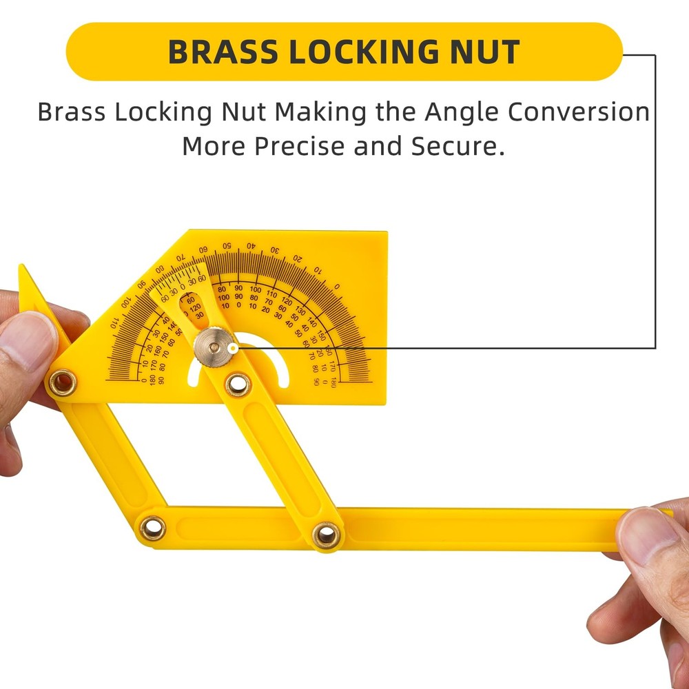 2 Pcs Protractor Angle Finders, Adjustable Protractors 0°-180° with Yellow