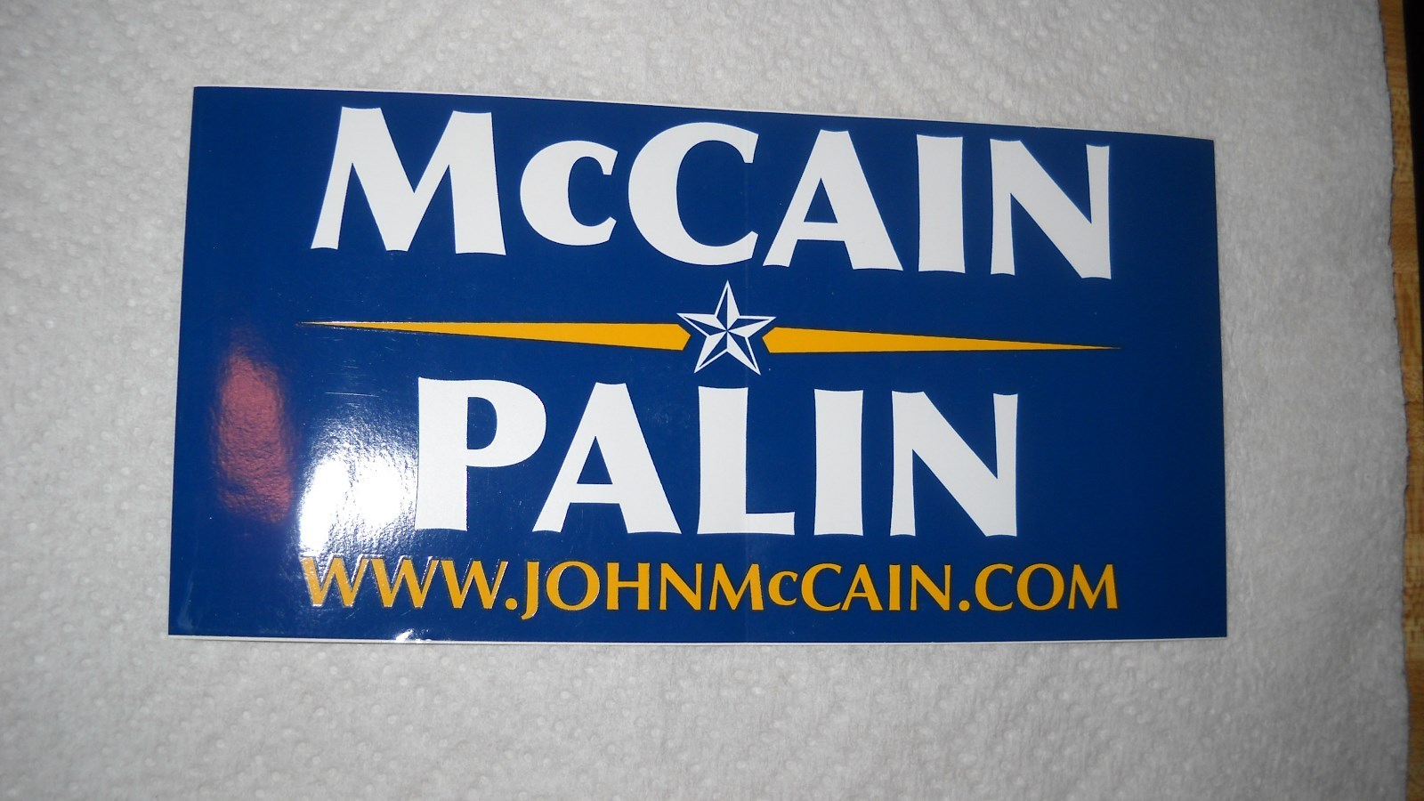 McCain- Palin Bumper Sticker (1 only)*   size is 3.75" x 7.5"