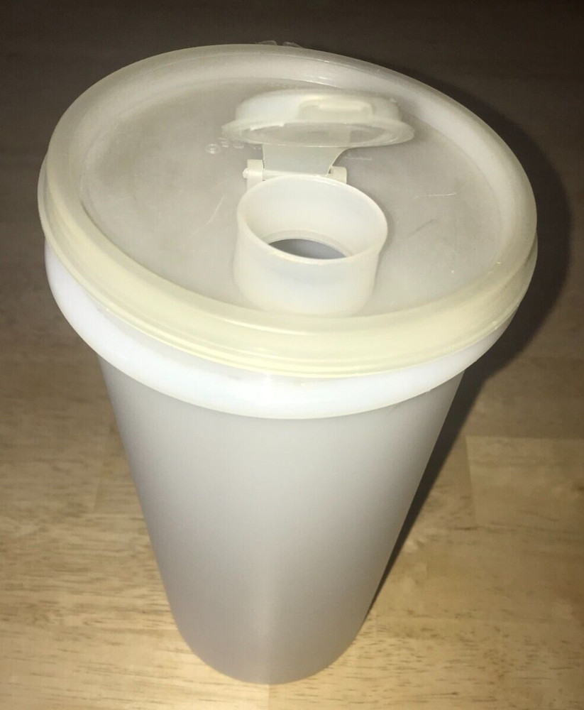 Vintage Tupperware White Beverage Pitcher 563-8, Lid, Cap