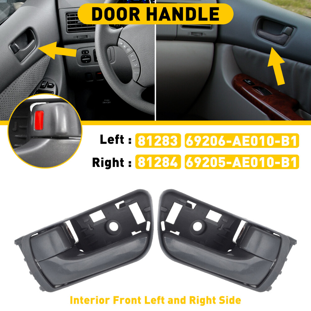 For Toyota Sienna Inner Inside Interior Door Handle Gray Front Left Right Pair