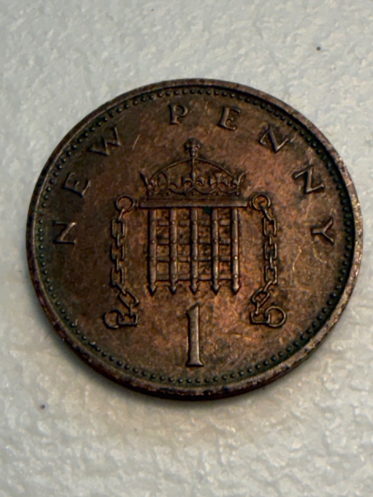 1971 England 1 New Penny Coin