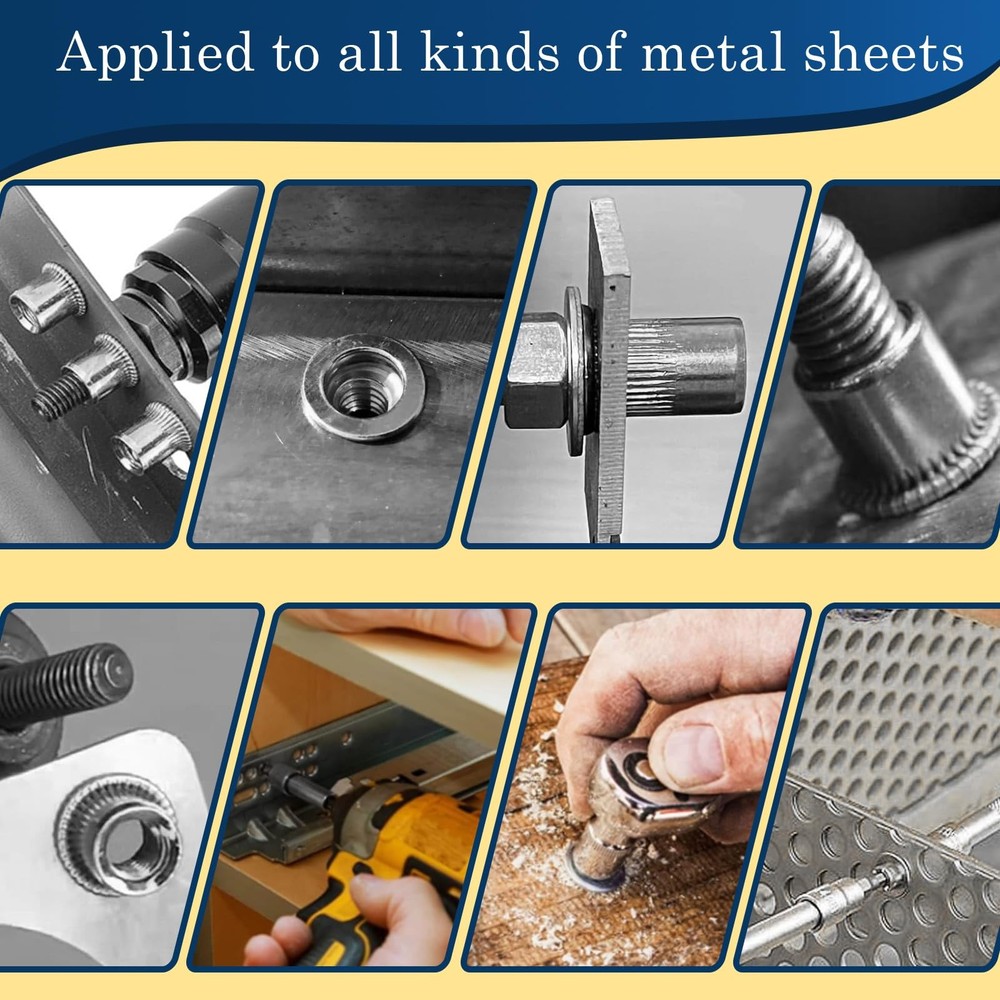 8-32 UNC Rivet Nut 100Pcs Stainless Steel Flat Head Threaded Insert Nutsert