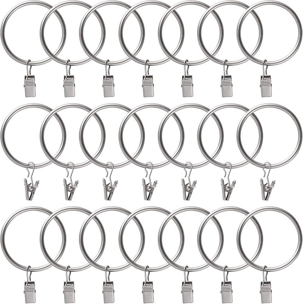 Rustproof Curtain Ring Clips - 20pcs, 2'' Inner Diameter for Security