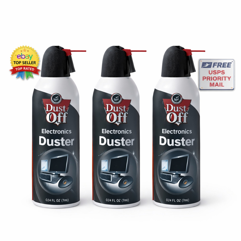3 Pack-Falcon Dust-Off Electronics Compressed Gas Duster, 10oz