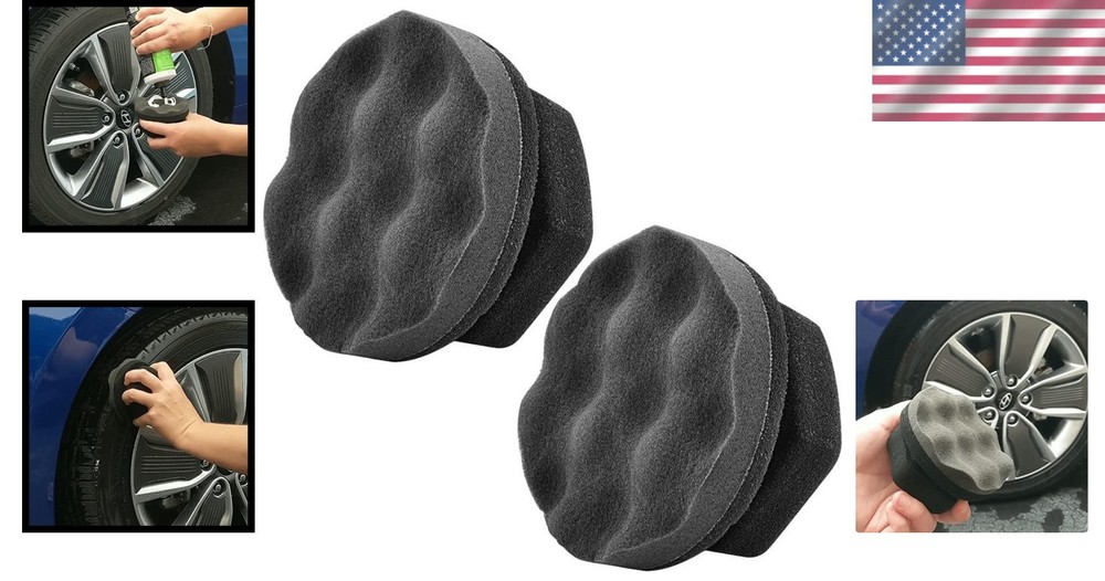 2-Pack Durable Tire Shine Applicator Pads – Ergonomic, Reusable & Efficient