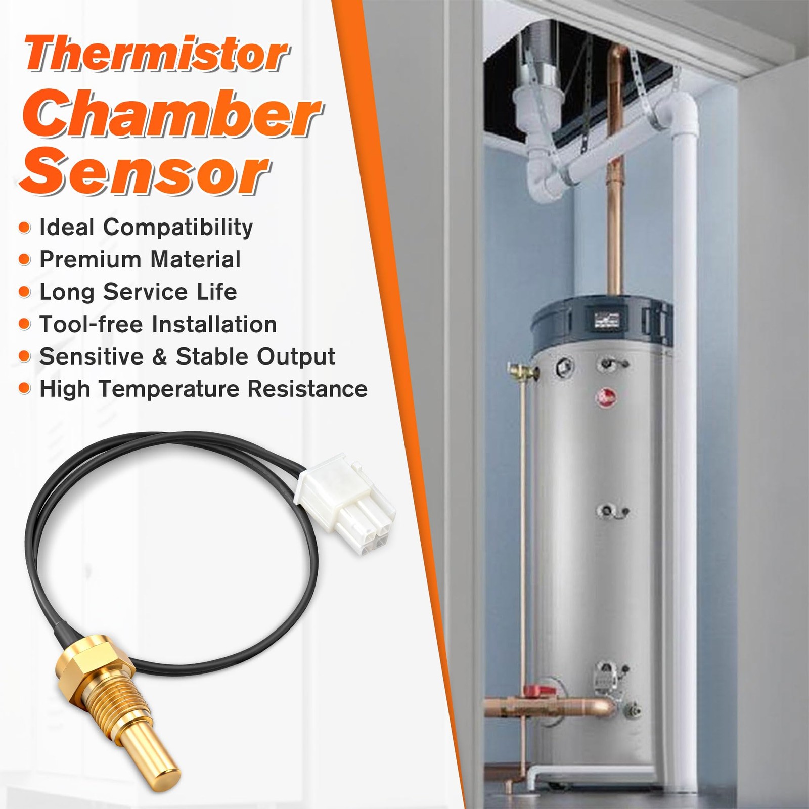 Water Heater Chamber Sensor Thermistor Replacement for Rheem Tankless AP19299