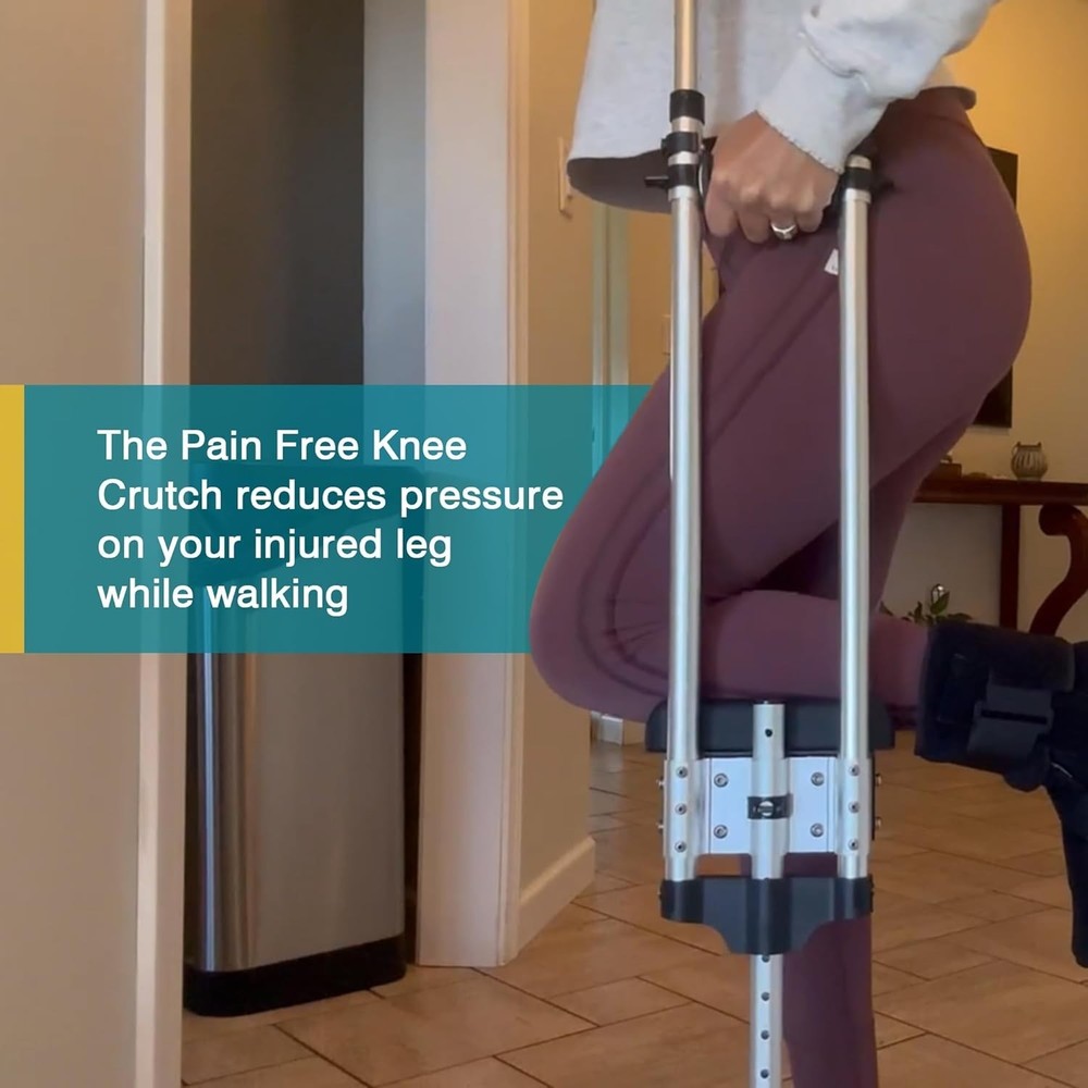 Adjustable Knee Support Crutch, No-Slip Kneepad