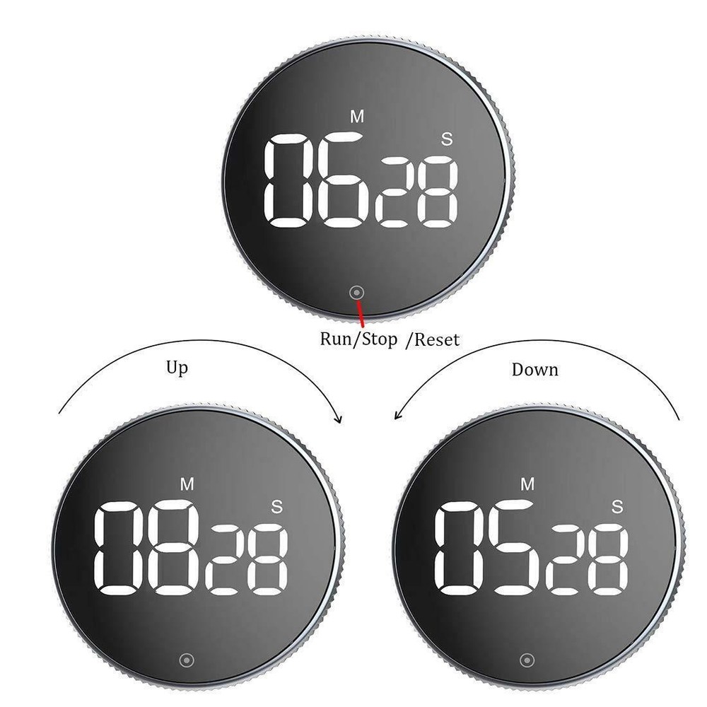 Magnetic LCD Large Display Circular Knob Loud Digital Kitchen Countdown Timer