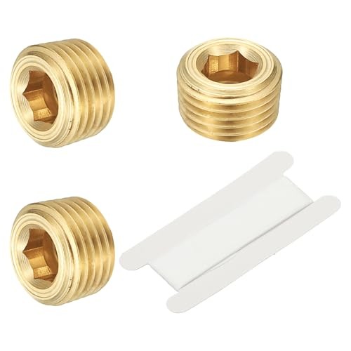Internal Hex Pipe Fitting Pcs Brass Pipe Plug Fitting 1/8" NPT Male 3