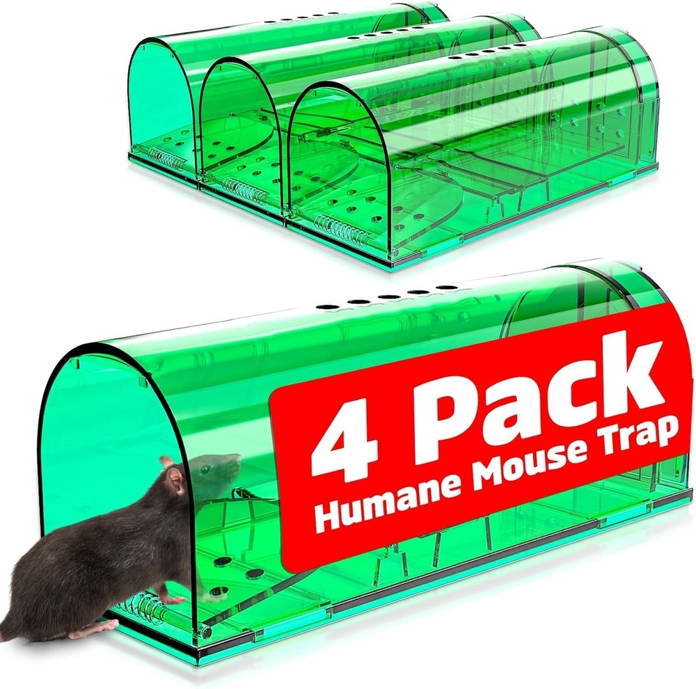2 Pack Humane Mouse Traps Live Catch & Release No Kill Rat Mice Trap Reusable