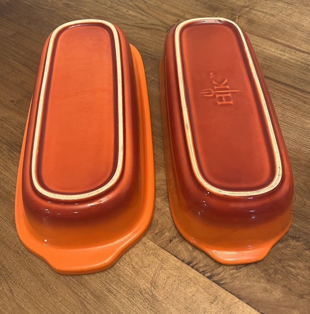 Hells Kitchen Artisan Bread Baker Gordon Ramsey 2.3 Quart Red Orange Stoneware