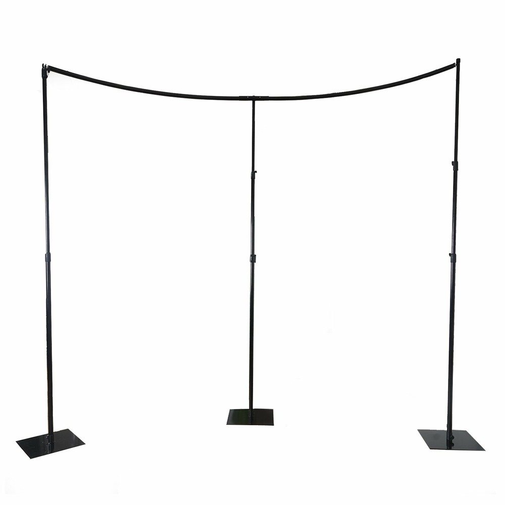 11ft Black Adjustable BACKDROP STAND KIT Curved Pipe Wedding Photo Background