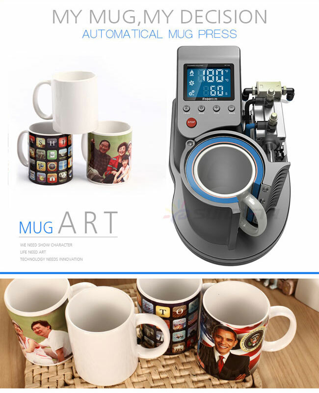 110V 11oz Pneumatic Mug Heat Press Machine Sublimation Printer Mug Cup Transfer