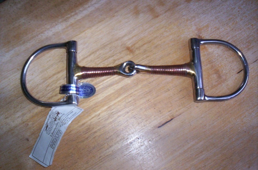 New KMSS Copper Wire Wrapped Dee Snaffle Bit 5" Mouth