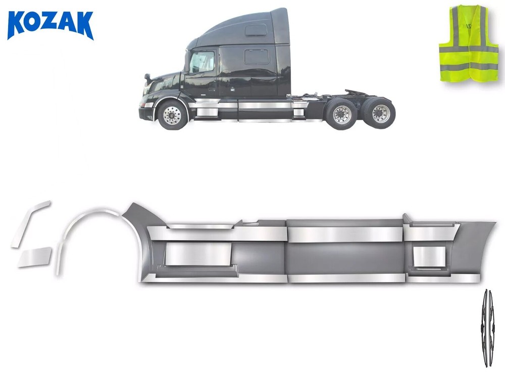Chrome Trim Set for Fairing Panel Left Side Compatible with Volvo VNL 2004-2017