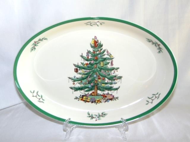 SPODE Imperial Oven To Table Oval Baking Serving Casserole Pan, CHRISTMAS TREE