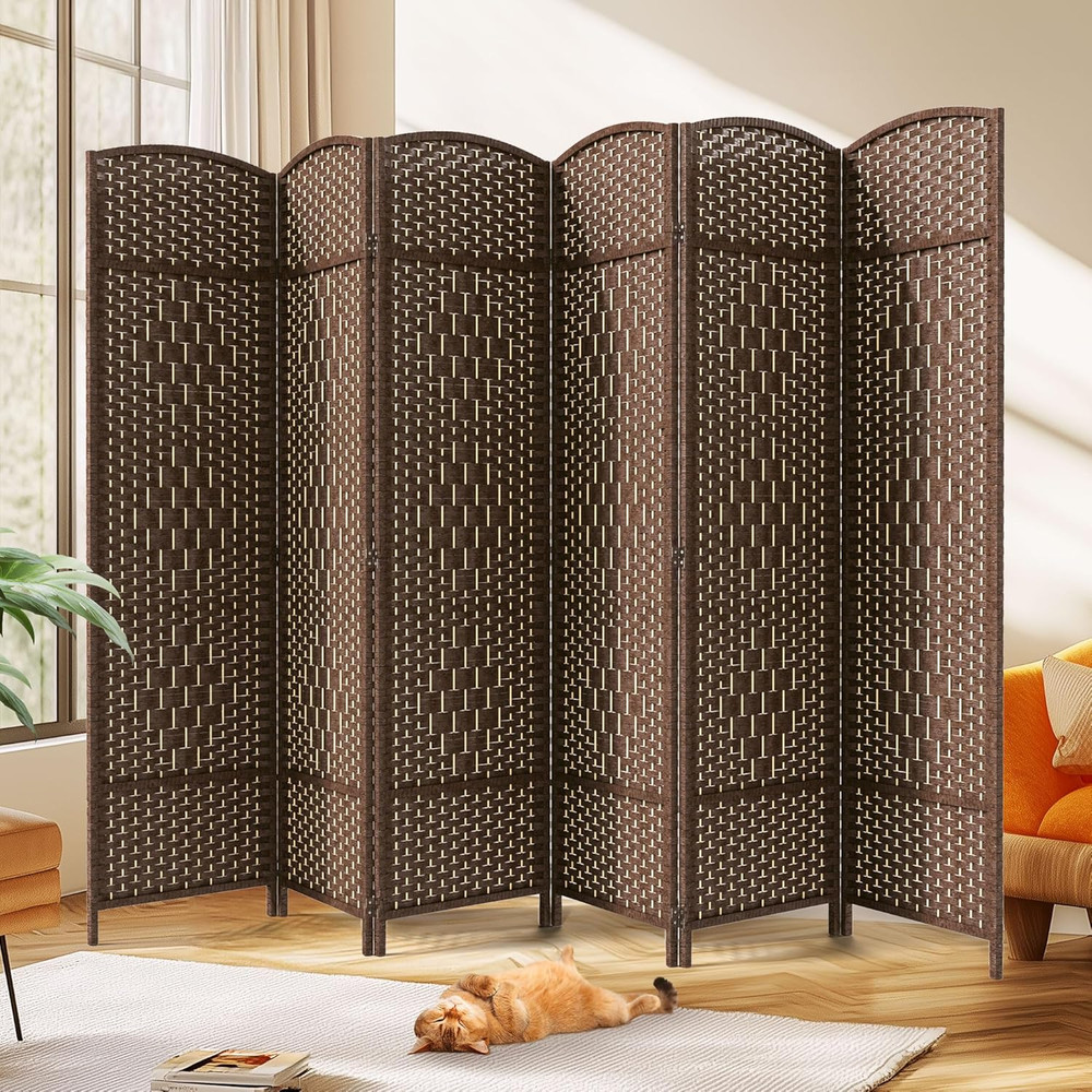 JOSTYLE Room Divider 6Ft Tall Extra Wide Privacy Screen, 6-Panel Folding Privacy