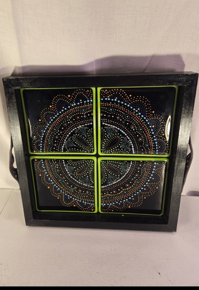 Serving Tray With Dot Mandela Desgin Coffee Table