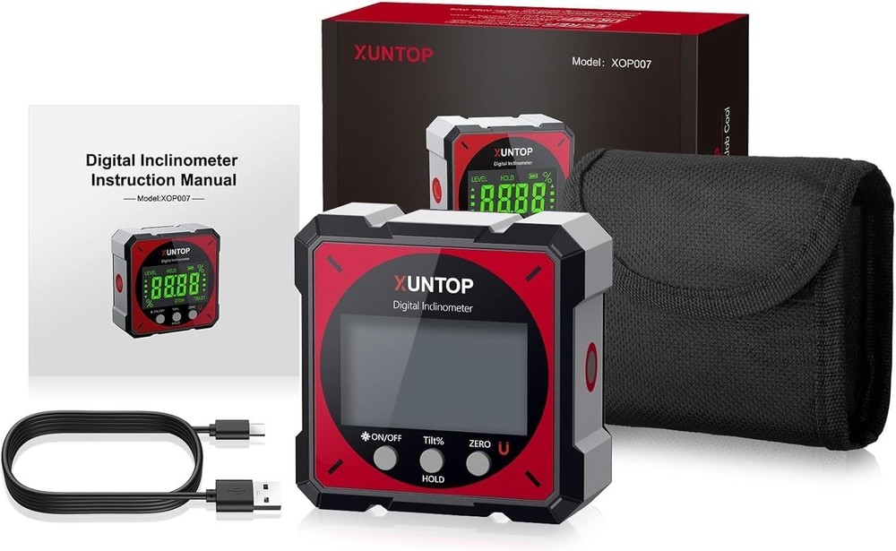 Strong Magnetic Digital Level Box with Laser - Compact USB Charging Angle Finder