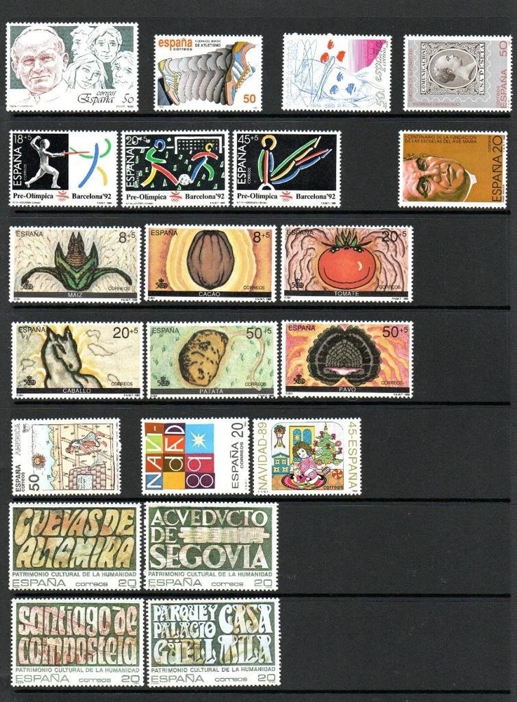 SPAIN MNH 1989 COMPLETE YEAR SETS (2 SCANS)