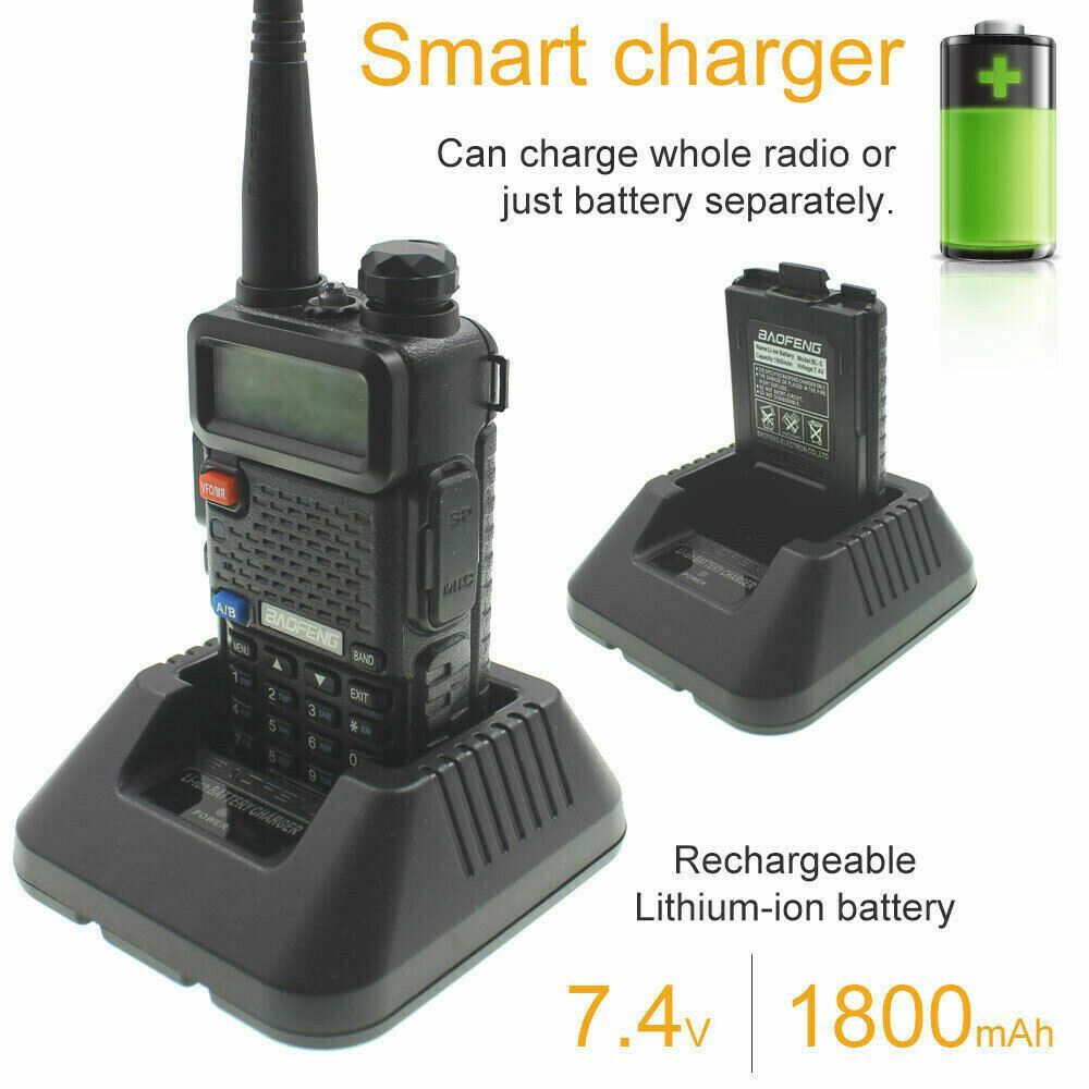 Baofeng UV-5R VHF UHF Dual-Band FM Ham 5W Portable Two-way Radio Walkie Talkie
