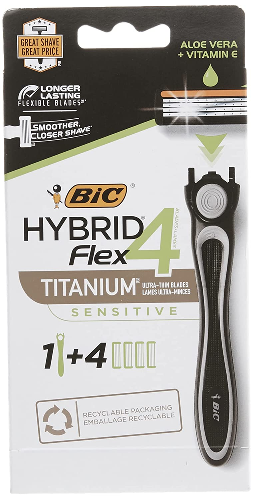 BIC Flex 4 Refillable Men's Disposable Razors 5 Piece Razor Set