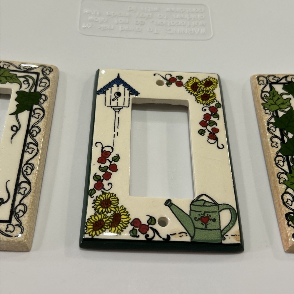 3 Now That's a Switch Hand Painted Light Switchplates Covers All Fired Up! White