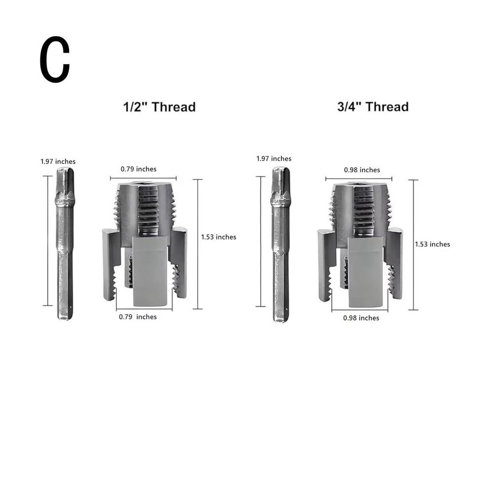 2pcs Integrated Internal & External Pipe Threading-Tool,PVC Pipe Threader Kit