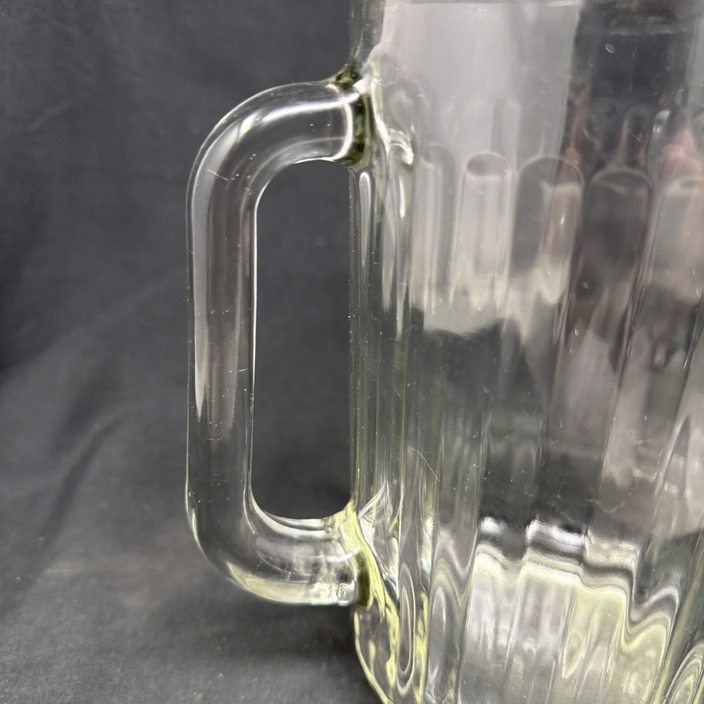 VTG Ribbed Clear Glass Beverage Pitcher National Pattern Hobnail Pattern/ Bottom