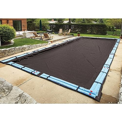 Bronze 14 ft x 28 ft Rectangular Winter In Ground Pool Cover – Blocks Debris