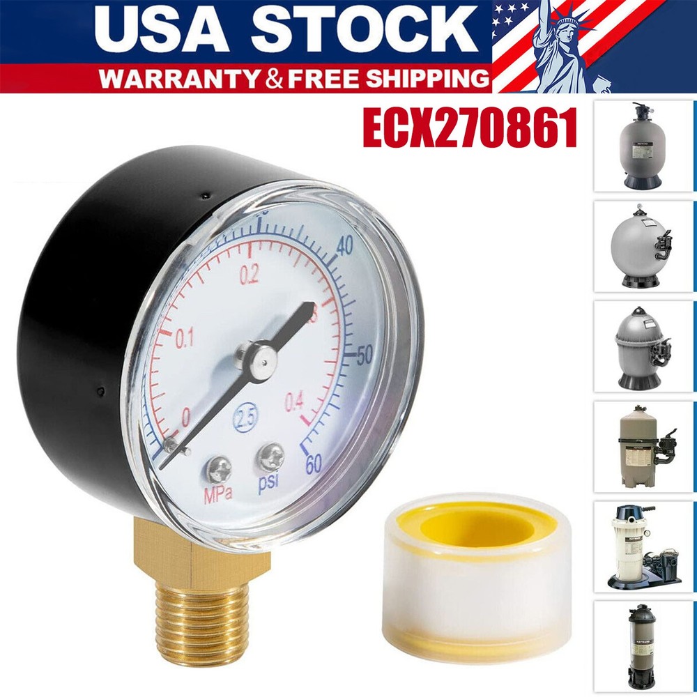 Boxed Pressure Gauge Replacement ECX270861 for Select Hayward Sand D.E. Filter