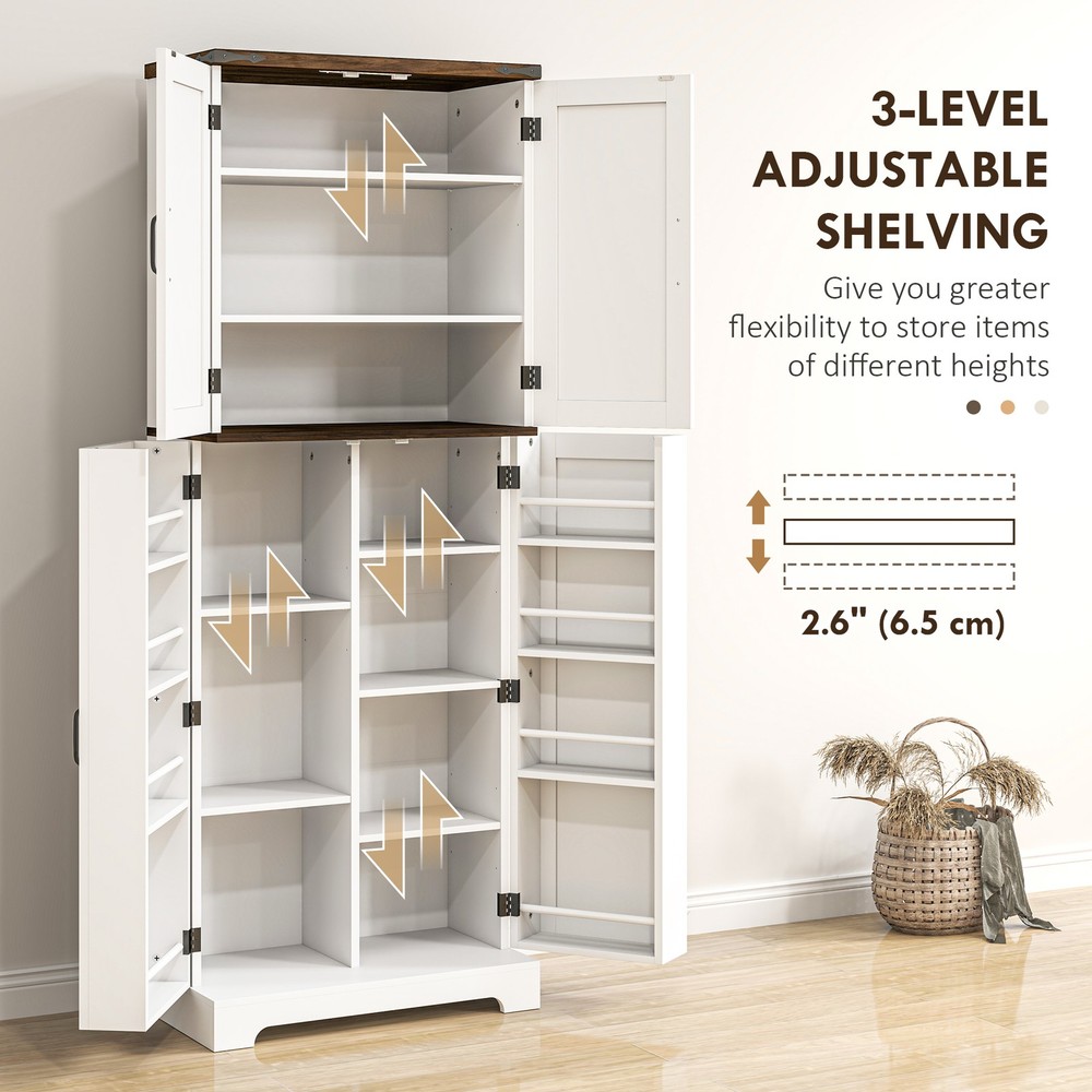 64" Kitchen Pantry Storage Cabinet with Motion Sensor Light