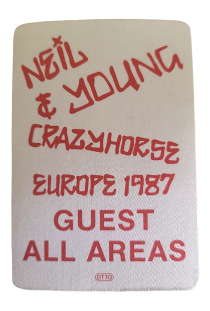 Neil Young Backstage Pass 1987 White Cloth Guest / All Areas Pass Variant