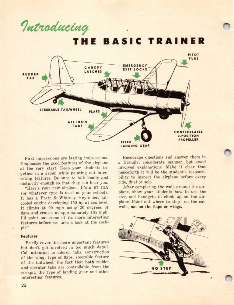 150 Page AAF INSTRUCTORS' MANUAL BASIC FLYING Vultee BT-13 Valiant on Data DVD