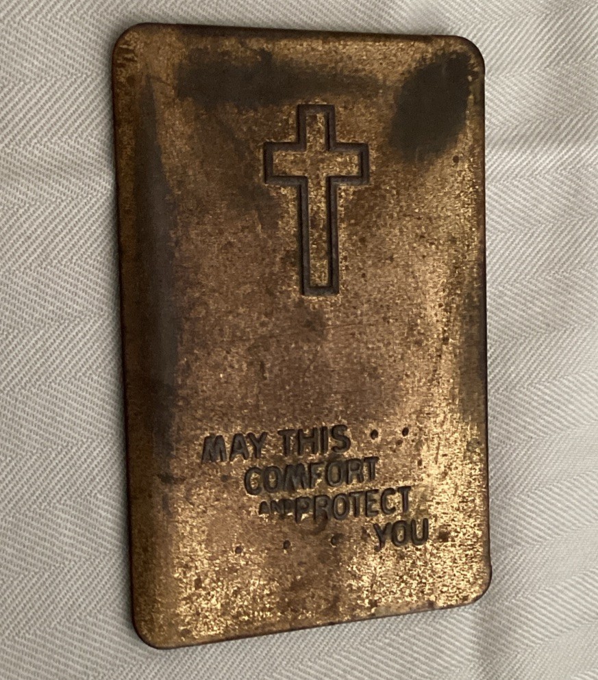 WWII Heart Shield Bible – Metal Cover – U.S. Army Bulletproof