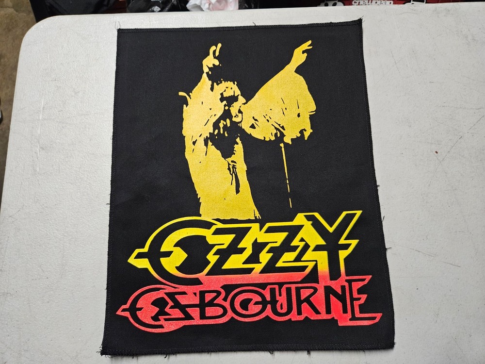 OZZY OSBOURNE, CANVAS SCREEN PRINTED LARGE BACK PATCH