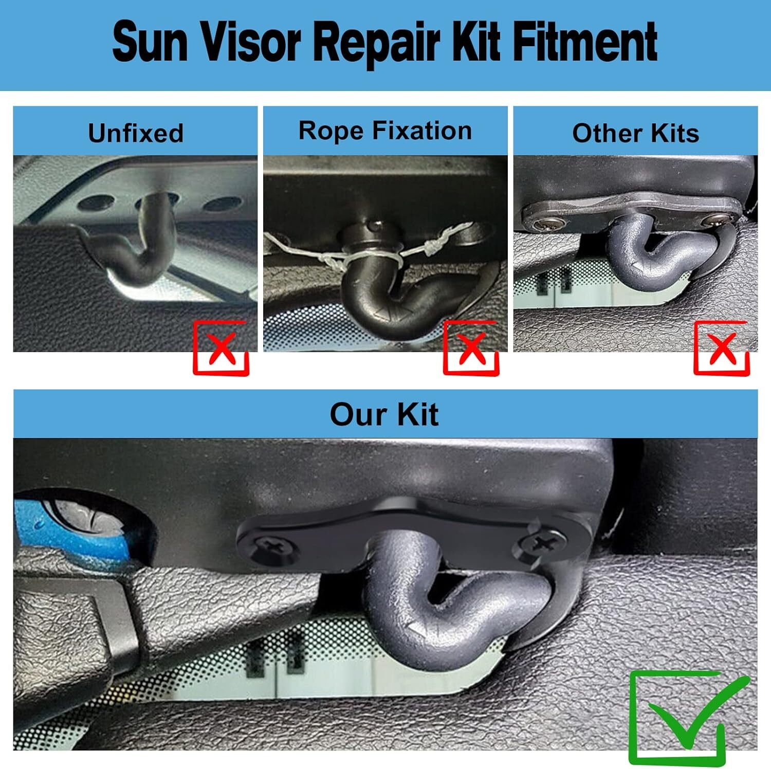🔥Pair Sun Visor Clip Repair Kit For Jeep Wrangler JK JL Gladiator JT 2018-2022